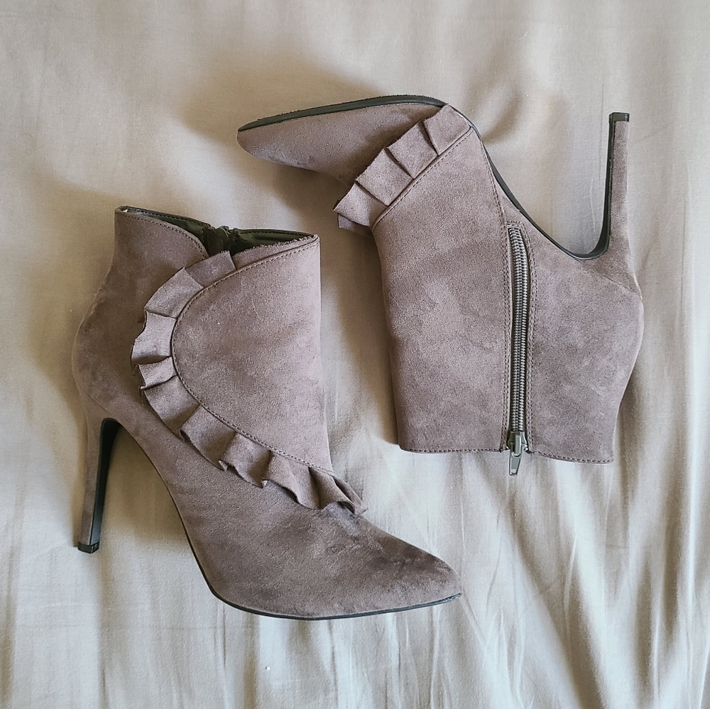 Gray High Heel Boots